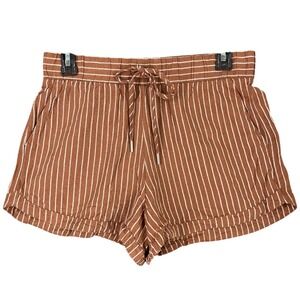 Callia Linen Shorts Elastic Waist Pockets Size S Neutral Sustainable Boho Resort